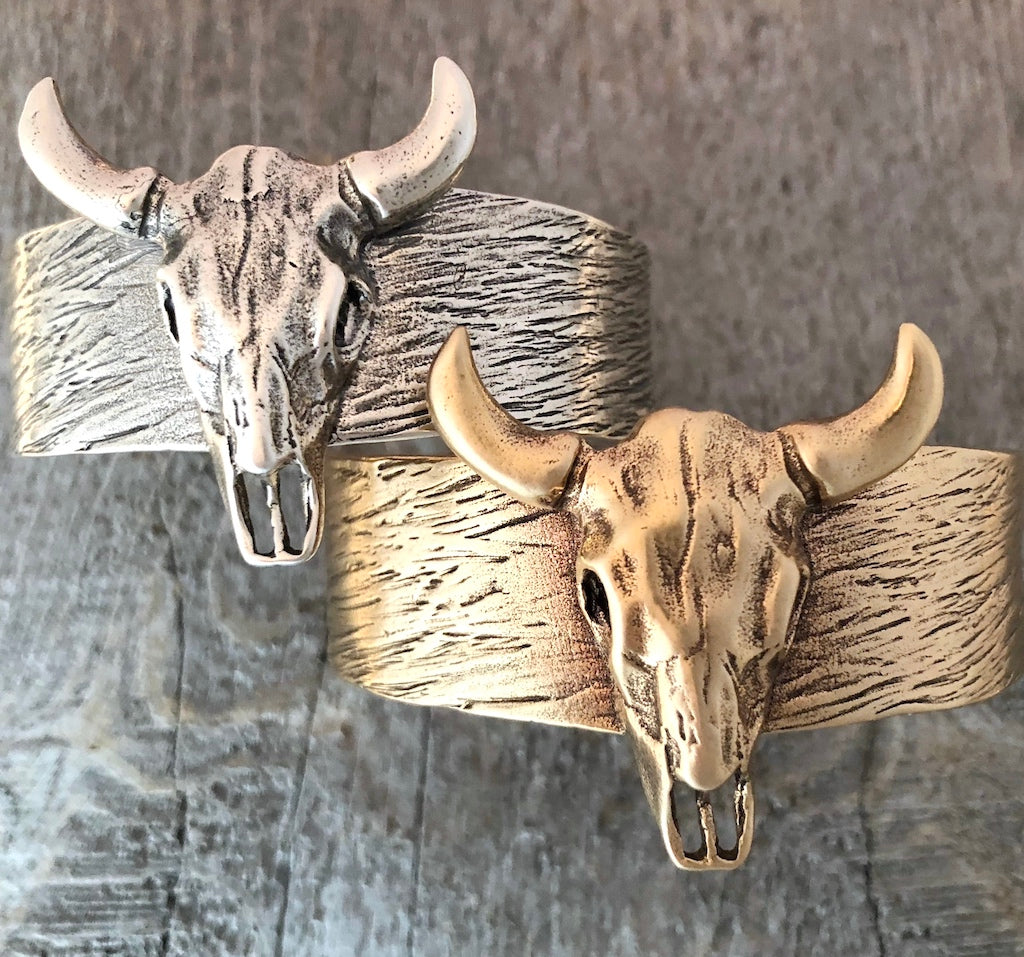 Bison Skull Cuffs